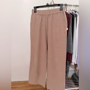 Grae Cove Sloane Linen Pleated Elastic Waist Wide Leg Pants